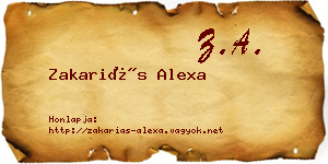 Zakariás Alexa névjegykártya